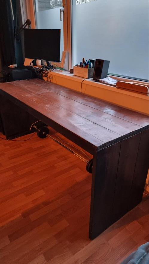 Steigerhouten bureau breed werktafel handgemaakt 200x60 TEAB, Huis en Inrichting, Bureaus, Zo goed als nieuw, Ophalen