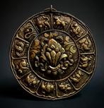Handgedreven Mandala van brons uit Nepal - 19 cm, Ophalen of Verzenden