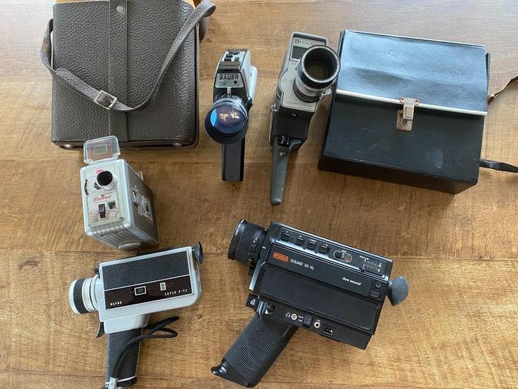 5 filmcamera's 8mm en 4 filmsnijders, Verzamelen, Fotografica en Filmapparatuur, Overige typen, Ophalen of Verzenden