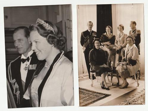 6 persfoto's 1958 Queen Elisabeth Prince Philip Beatrix e.a, Verzamelen, Koninklijk Huis en Royalty, Gebruikt, Kaart, Foto of Prent