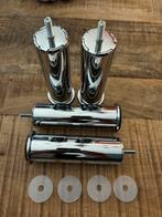 Chrome pootjes voor IKEA bank of poef 2 x 4 stuks, Rond, Ophalen of Verzenden, Zo goed als nieuw, Metaal