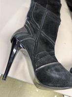 River Island lange zwarte suede leren hoge laarzen maat 38, Hoge laarzen, Zwart, Ophalen of Verzenden, Zo goed als nieuw