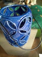 Vaas / windlicht aardewerk, Huis en Inrichting, Woonaccessoires | Vazen, Blauw, Aardewerk of Porselein, Nieuw, Ophalen of Verzenden