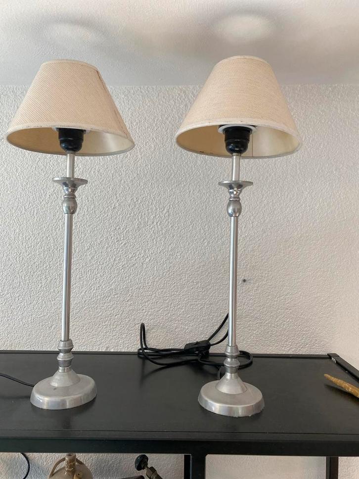 2 Stuks Stijlvolle Schemerlampen - 53cm, Antiek en Kunst, Antiek | Lampen, Ophalen of Verzenden