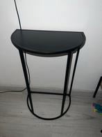 Zwart half rond bijzettafeltje, Huis en Inrichting, Tafels | Bijzettafels, 45 tot 60 cm, Minder dan 55 cm, Ophalen of Verzenden