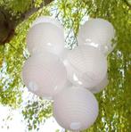 Witte lampionnen (papier) / feestverlichting, Tuin en Terras, Kunststof, Minder dan 50 watt, Ophalen of Verzenden, Led