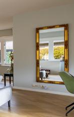 Damspiegel met gedecoreerde vergulde lijst antiek 70x175, Antiek en Kunst, Ophalen, Rechthoekig, 50 tot 100 cm, 150 tot 200 cm