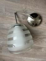 Hanglamp - Gezandstraald Glas & Chroom - E27, Ophalen of Verzenden, Gebruikt, Glas, Minder dan 50 cm