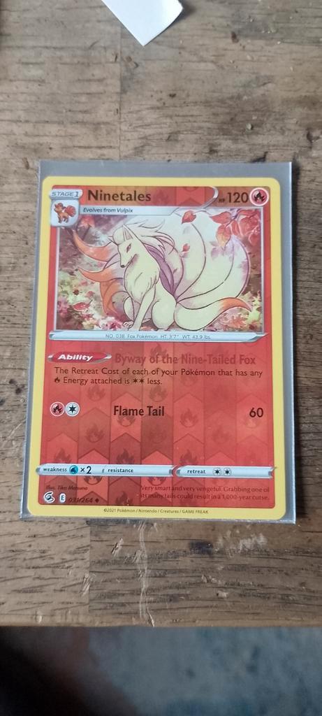 Ninetales Reverse holo fusion Strike, Hobby en Vrije tijd, Verzamelkaartspellen | Pokémon, Zo goed als nieuw, Losse kaart, Ophalen of Verzenden