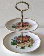 VINTAGE PORSELEINEN Etagère met twee verdiepingen, Gebruikt, Ophalen of Verzenden, Bord(en), Overige stijlen