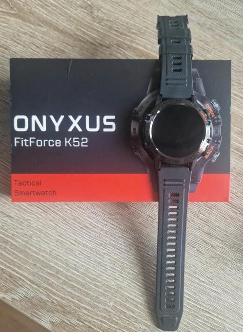 Onyxus FitForce K52 Smartwatch, Sieraden, Tassen en Uiterlijk, Smartwatches, Zo goed als nieuw, Android, Zwart, Hartslag, Waterdicht