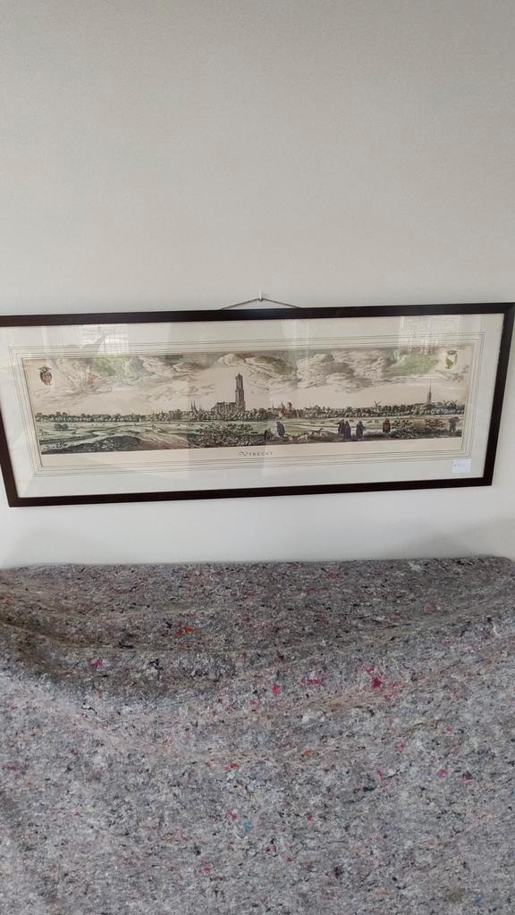 Utrecht Ets, Inkleuring, 103x38cm, Antiek en Kunst, Kunst | Etsen en Gravures, Ophalen
