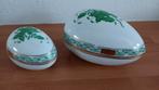 Twee Herend Apponyi Groen Paaseieren, Ophalen of Verzenden
