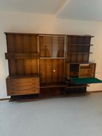 Vintage Teakhouten Wandmeubel, Ophalen, Gebruikt, 200 cm of meer, Teakhout