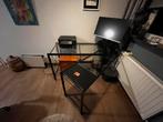 Mooi zwart met glazen bureau, Huis en Inrichting, Bureaus, Ophalen of Verzenden, Gebruikt, Bureau