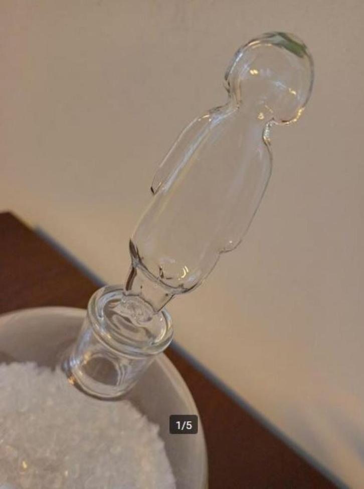 Grote glazen parfumfles van Habitat / glazen fles, Huis en Inrichting, Woonaccessoires | Overige, Zo goed als nieuw, Ophalen