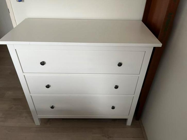 Ikea Ladekast - Wit Gebeitst - 3 Lades, Huis en Inrichting, Kasten | Ladekasten, Zo goed als nieuw, Minder dan 100 cm, 100 tot 150 cm