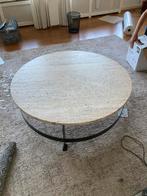 Salontafel travertin 120 cm, 100 tot 150 cm, Rond, Ophalen of Verzenden, Zo goed als nieuw