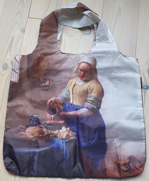 opvouwbare shopper/ tas met afb Melkmeisje Vermeer van Ecozz, Sieraden, Tassen en Uiterlijk, Tassen | Damestassen, Nieuw, Shopper