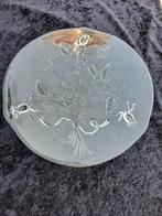 Glazen serveerschaal / taartplateau - 32 cm, Ophalen of Verzenden, Overige stijlen, Glas, Schaal of Schalen