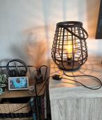 Zwarte bamboe tafellamp met dimmer en lamp, Huis en Inrichting, Lampen | Tafellampen, Ophalen, Zo goed als nieuw, Minder dan 50 cm
