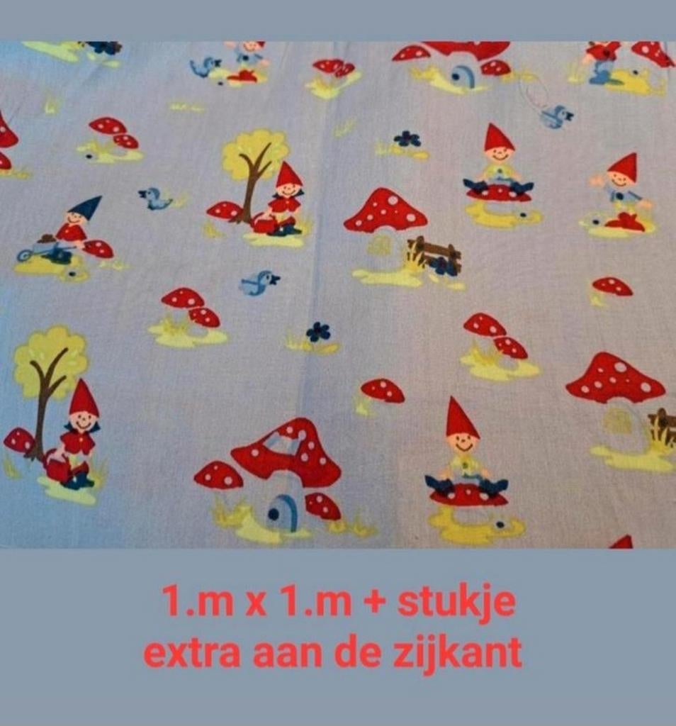 Stenzo kabouter stof 1m x 1m, Hobby en Vrije tijd, Stoffen en Lappen, Overige kleuren, 120 cm of meer, Ophalen of Verzenden, Katoen
