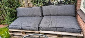 Palletbank set, zo goed als nieuw! (Zie bonnen) beschikbaar voor biedingen