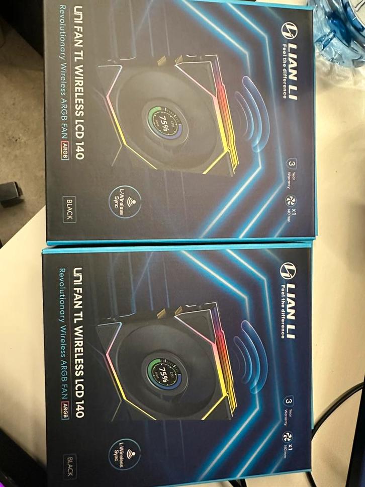 Lian Li Uni Fan TL Wireless LCD 140 Nieuw in doos (2 stuks), Computers en Software, Computerkoelers, Nieuw, Luchtkoeling, Ophalen