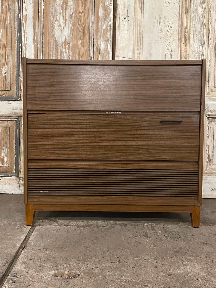 Vintage audio meubel met radio en platenspeler. Grundig., Audio, Tv en Foto, Overige Audio, Tv en Foto, Gebruikt, Ophalen