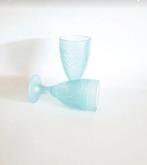 Izgs Gekleurd glas frosted glass coupe brocante servies, Ophalen of Verzenden