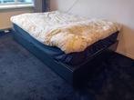 IKEA NORDLI bed zwart met 6 lades 140x200, Ophalen, Gebruikt, Zwart, Tweepersoons