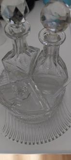 Kristal olie azijn set, Antiek en Kunst, Antiek | Glas en Kristal, Ophalen of Verzenden