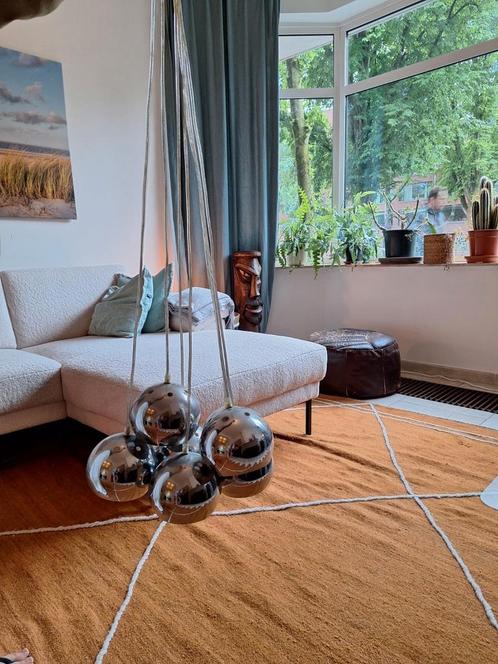 Retro lamp met 7 bollen, Huis en Inrichting, Lampen | Hanglampen, Gebruikt, Ophalen