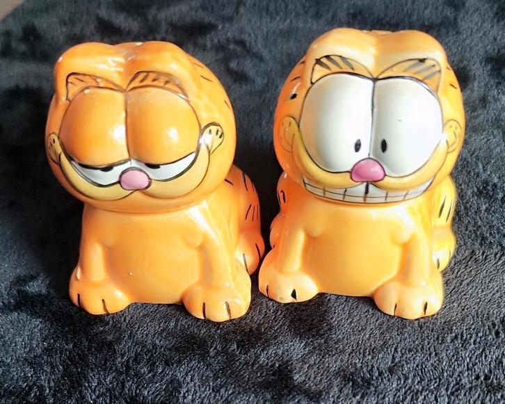 Vintage Garfield Peper- en Zoutstel - 1981, Huis en Inrichting, Keuken | Bestek, Gebruikt, Los bestek, Kunststof, Ophalen of Verzenden