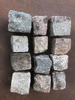 20m2 Portugees graniet bont 8-10cm oude kinderkoppen  kassei, Tuin en Terras, Gebruikt, Natuursteen, Ophalen, Klinkers