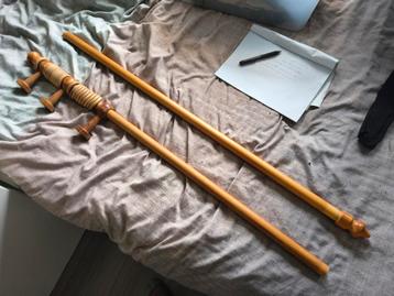 Houten Gordijnroede 208-224cm + Ringen beschikbaar voor biedingen