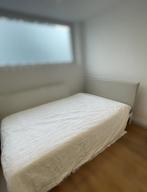 Bed Frame – White/Vissle Beige, 140x200 cm, Ophalen, Tweepersoons, Hout, 140 cm