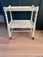 Brocante Bijzettafel op Wieltjes - 61x41x75 cm, Ophalen, Gebruikt