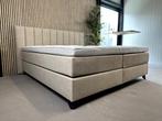 LUXE BOXSPRING + KOUDSCHUIMTOPPER SIERHOOFDBORD, Groen, Ophalen of Verzenden, 180 cm, 200 cm