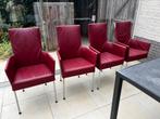4 leren eethoekstoelen, Huis en Inrichting, Ophalen, Leer, Zo goed als nieuw, Vier