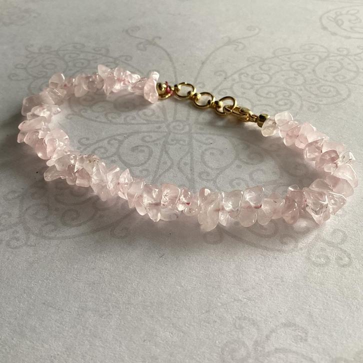 Mooi verstelbaar armbandje edelsteen Rozenkwarts NIEUW, Sieraden, Tassen en Uiterlijk, Armbanden, Roze, Met edelsteen, Ophalen of Verzenden
