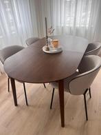 Uitschuifbare eettafel | Walnoot kleur | 6 - 8 pers | NIEUW, Huis en Inrichting, Tafels | Eettafels, Ophalen, Eikenhout, 50 tot 100 cm