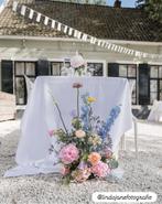 Vlaggenlijn wit katoen bruiloft 7x15 cm, Versiering, Stevensweg 46, Nieuw, Ophalen of Verzenden