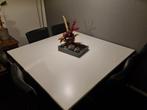 Witte vierkante eettafel 140x140, Huis en Inrichting, Tafels | Eettafels, Ophalen, Gebruikt, Vierkant, Vijf personen of meer