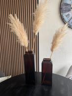 Bruine Glazen Decoratie Vazen Set, Ophalen, Overige kleuren, Minder dan 50 cm, Glas