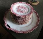 GEBAKSTEL 12 PERSONEN THERESIA ROOD, Huis en Inrichting, Keuken | Servies, Ophalen of Verzenden, Zo goed als nieuw, Porselein