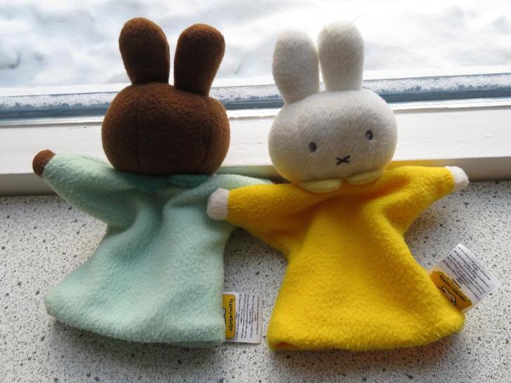 Handpop Nina en Nijntje Miffy Disck Bruna Mercis fleece, Kinderen en Baby's, Speelgoed | Knuffels en Pluche, Zo goed als nieuw