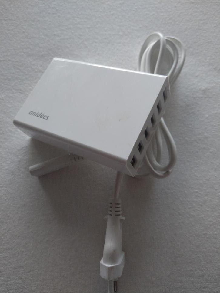 0016 - Anidees SDW6 6-port USB charger 50W, Telecommunicatie, Mobiele telefoons | Telefoon-opladers, Zo goed als nieuw, Overige merken