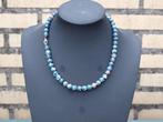 ketting van 8 mm kralen perzische jade blauw/grijs 47 cm, Sieraden, Tassen en Uiterlijk, Nieuw, Blauw, Ophalen of Verzenden, Steen of Mineraal