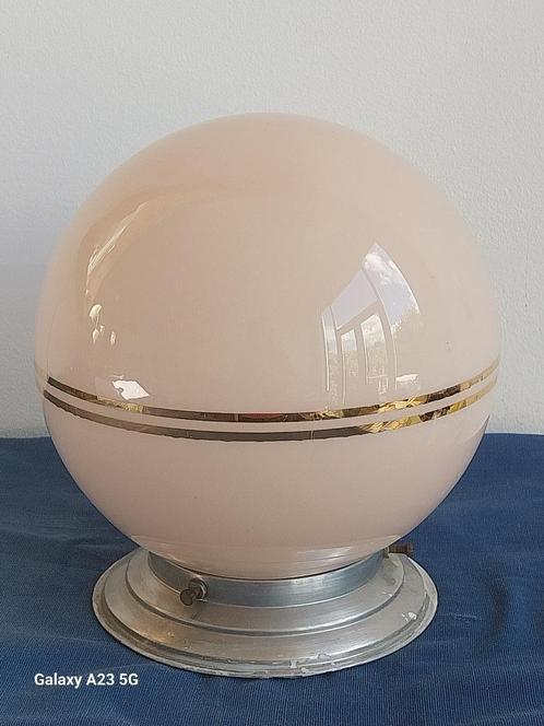 Art deco Rose opaline plafondlamp, Antiek en Kunst, Antiek | Lampen, Ophalen of Verzenden